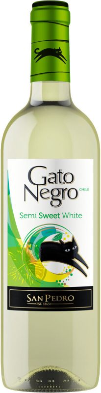 Вино Gato Negro White Semi Sweet белое полусладкое 0.75 л 10.5%