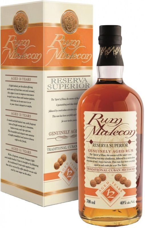 Ром Malecon Reserva Superior Anejo 12 Anos gift box 0.7 л
