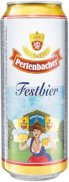 Пиво Perlenbacher Festbier, in can, 0.5 л