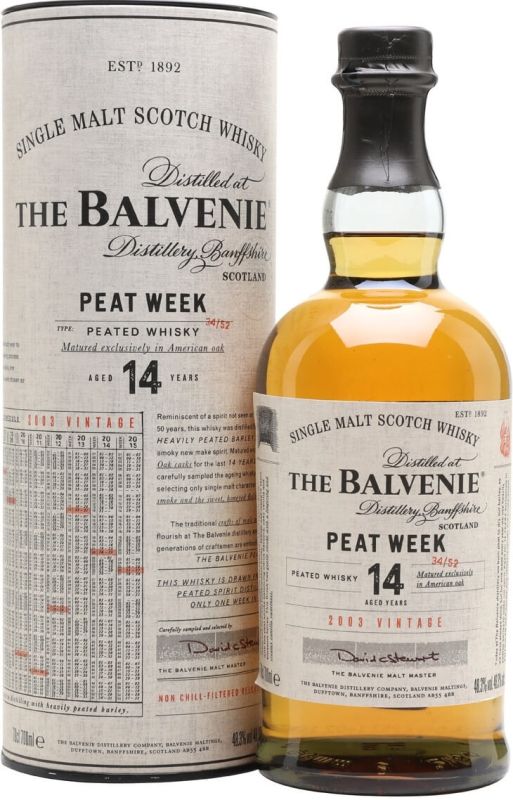 Виски "Balvenie" Peat Week 14 Years Old, in tube, 0.7 л