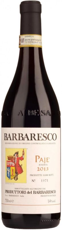 Вино Produttori del Barbaresco, Barbaresco Riserva "Paje" DOCG, 2013