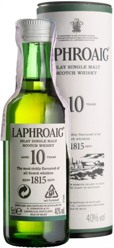 Виски "Laphroaig" 10 years old, in tube, 50 мл