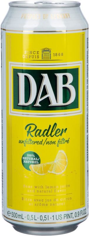Пиво "DAB" Radler, in can, 0.5 л