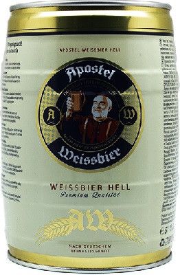 Пиво "Apostel" Weissbier Hell, mini keg, 5 л