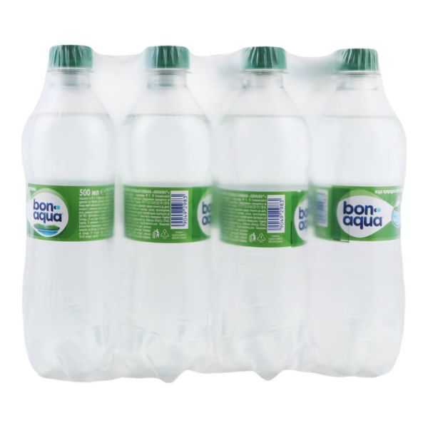 Упаковка минеральной среднегазированной воды BonAqua 0.5 л х 12 бутылки