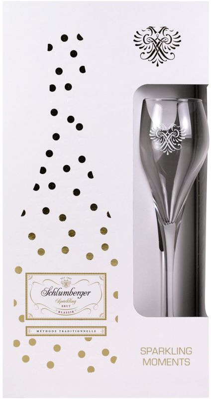 Вино игристое Schlumberger Klassik Sparkling Moments белое брют 0.75 л + 1 бокал