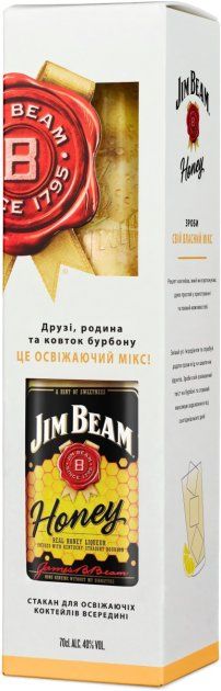 Крепкий ликер Jim Beam Honey 0,7 л 32,5% + 1 стакан Хайболл
