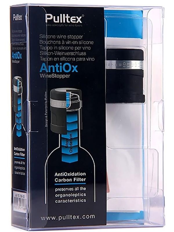 Пробка силиконовая с угольной прокладкой для бутылки вина AntiOX, Pulltex