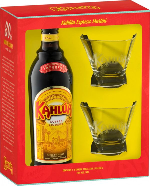 Ликер "Kahlua", gift box with 2 glasses, 0.7 л
