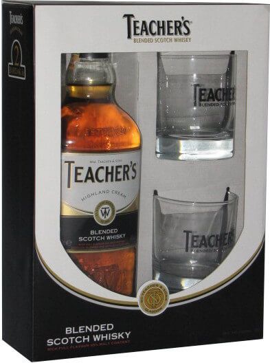 Віскі Teacher's Highland Cream, gift box with 2 glasses, 0.75 л