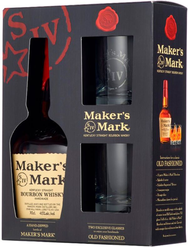Виски бурбон Maker's Mark 0,7 л + 2 стакана