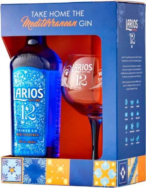 Джин Larios 12 Premium Gin 0,7 л с бокалом