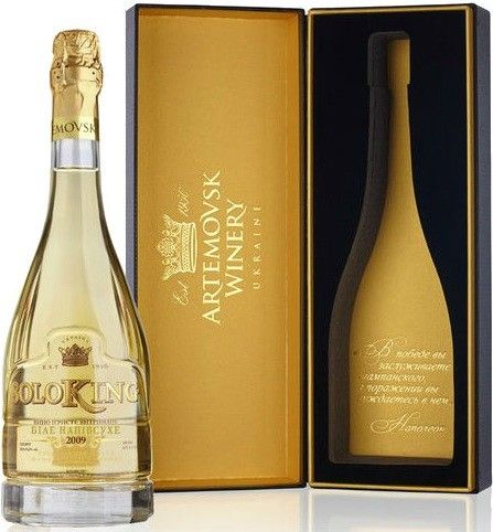 Игристое вино Artemovsk Winery, "Soloking" White medium-dry, gift box