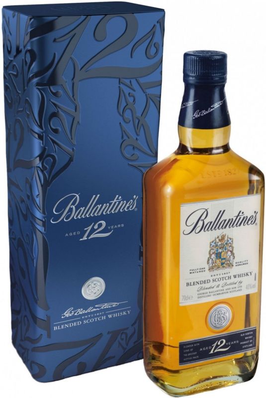 Виски Ballantine's 12 Years Old, metal box, 0.75 л