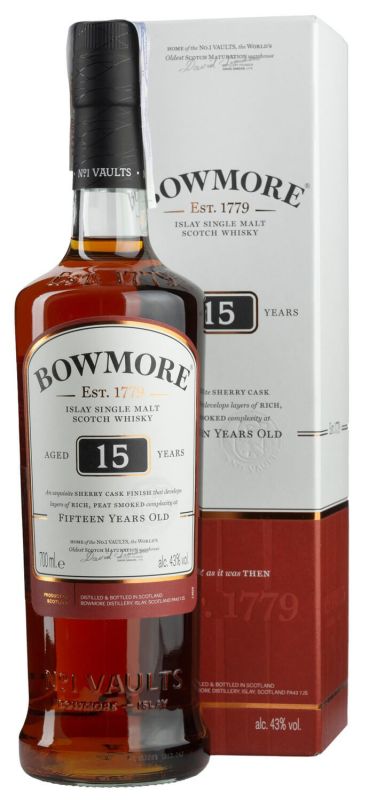 Виски Bowmore 15yo, gift box 0,7 л