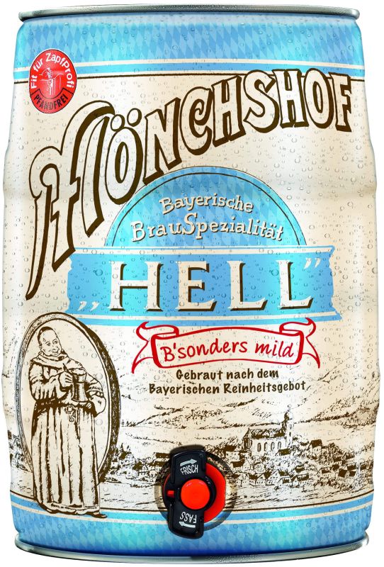Пиво Monchshof Bayerisch Hell светлое фильтрованное 4.9% 5 л