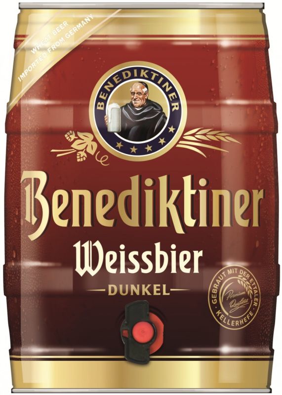 Пиво "Benediktiner" Weissbier Dunkel, mini keg, 5 л