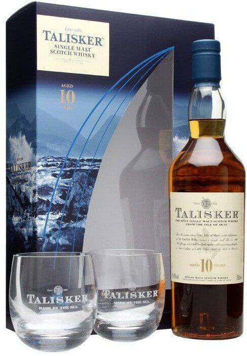 Виски "Talisker" 10 years old, gift box with 2 glasses, 0.7 л