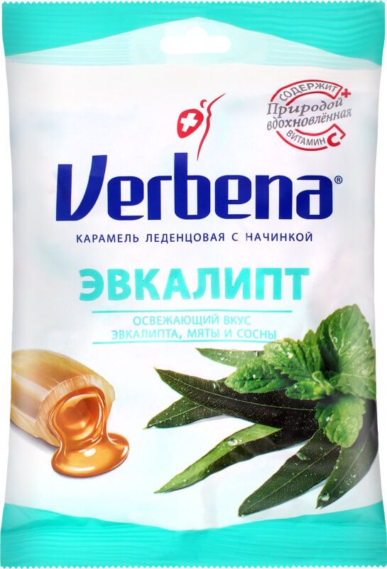 Леденцы Verbena Эвкалипт с травами и витамином С 60 г