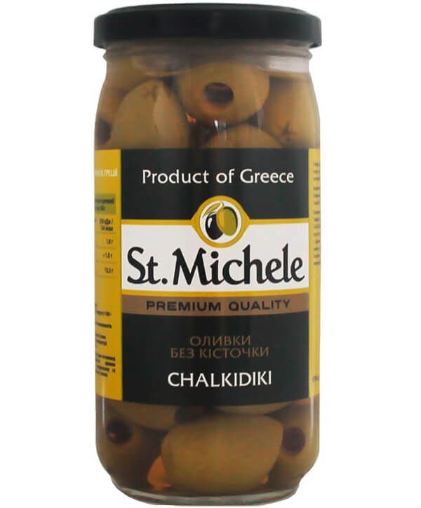 Оливки зеленые без косточки St. Michele Халкидики 355 г