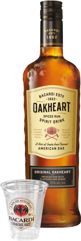 Ром Bacardi "OakHeart", з пластиком, 0.7 л