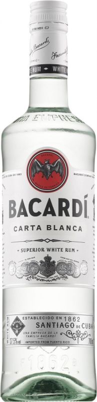 Ром "Bacardi" Carta Blanca, з фіранкою, 0.7 л