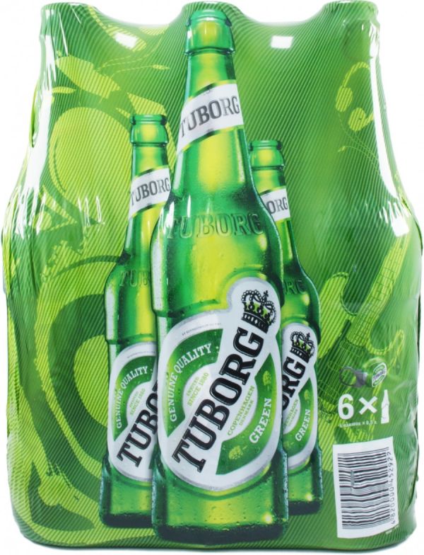 Пиво "Tuborg" Green (Ukraine), set of 6 bottles, 0.5 л