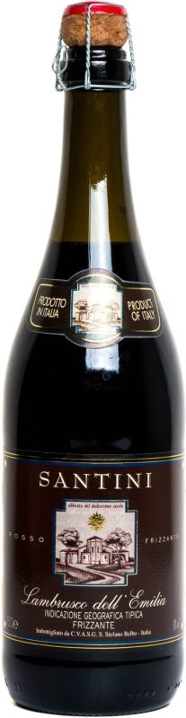 Игристое вино "Santini" Rosso, Lambrusco dell'Emilia IGT