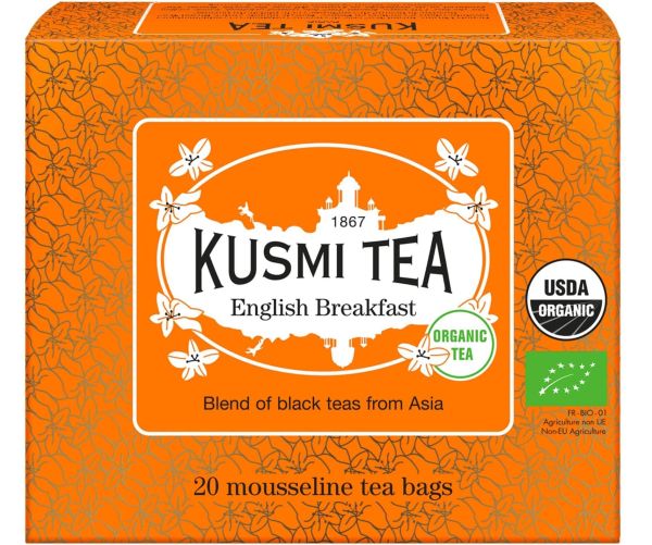Чай чорний Англійський Сніданок органічний пакет. 20х2г, Kusmi Tea