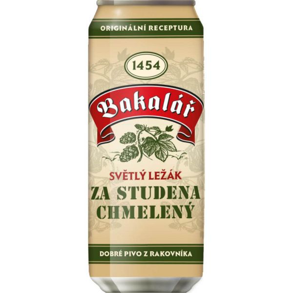 Упаковка пива Bakalar Dry Hopped Lager светлое фильтрованное 5.2% 0.5 л х 24 шт