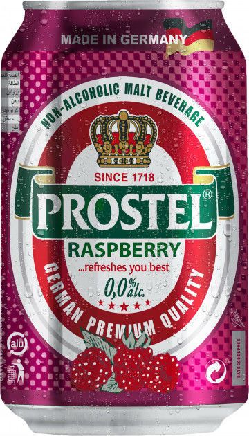 Пиво "Prostel" Raspberry Non-Alcoholic, in can, 0.33 л