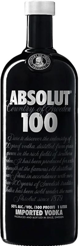 Водка "Absolut" Black 100, 1 л