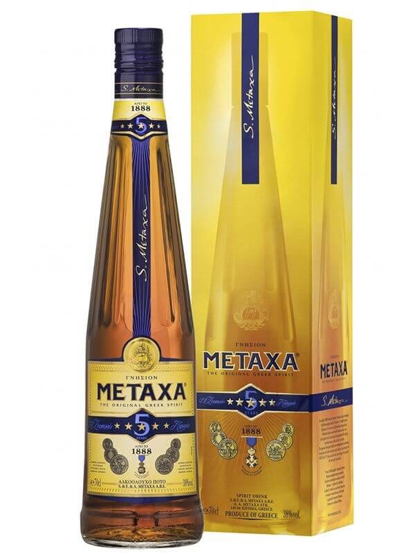 Бренді Metaxa 5* 0.7 л 38% у подарунковій упаковці