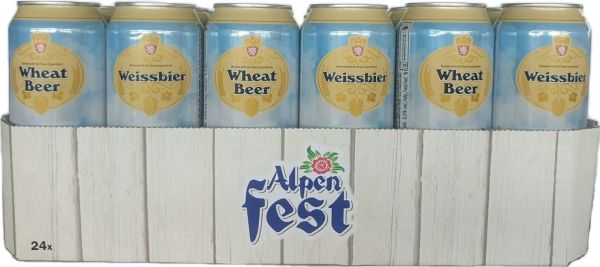 Упаковка пива Alpenfest Weissbier светлое нефильтрованное 5% 0.5 л x 24 шт