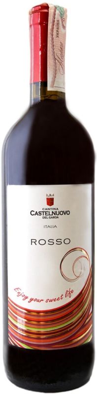 Вино Cantina Castelnuovo del Garda Vino Rosso 0.75 л красное полусладкое 11%