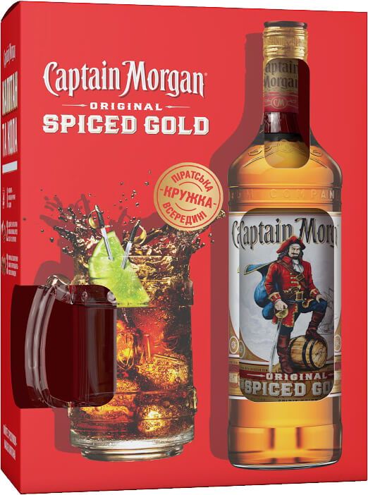 Ромовый напиток Captain Morgan Spiced Gold 0.7 л 35% + кружка