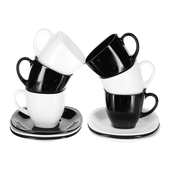 Чайный cервиз Luminarc Carine Black/White из 12 предметов