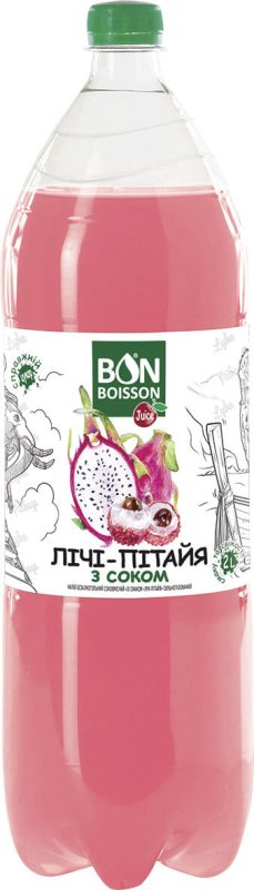 Упаковка напитка безалкогольного сокосодержащего Бон Буассон Джус Личи-Питайя 2 л x 6 бутылок