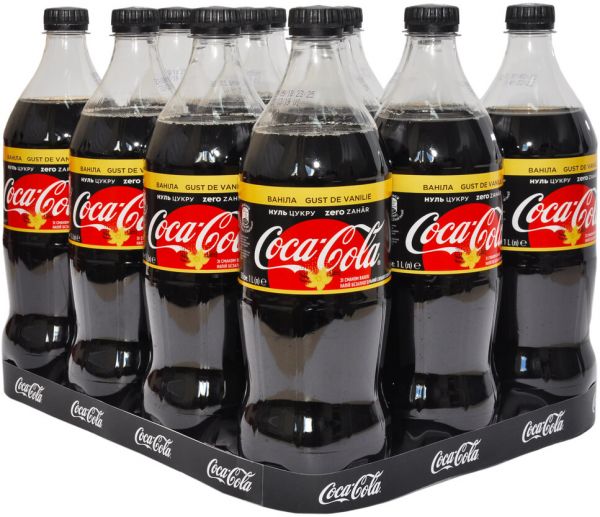 Упаковка безалкогольного напитка Coca-Cola Ванила 1 л х 12 бутылок (1934601)