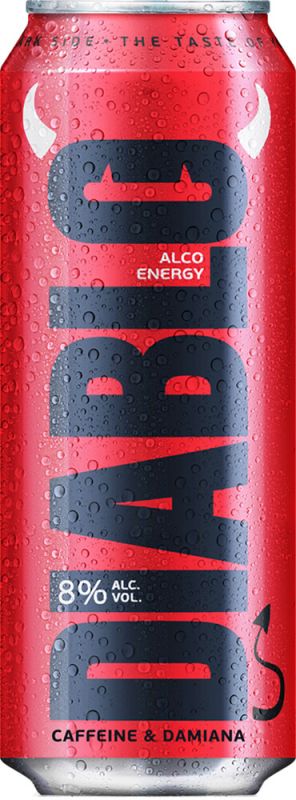 Упаковка слабоалкогольного напитка Diablo Extra Alco Energy 8% 0.5 л x 12 банок