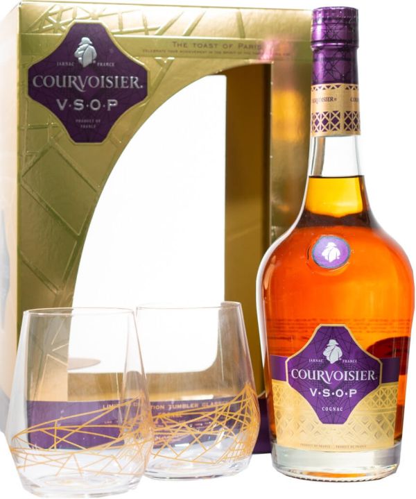 Коньяк Courvoisier VSOP 0,7 л з двумя стаканами