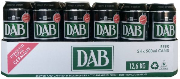 Упаковка пива DAB темное фильтрованное 4.9% 0.5 л x 24 шт