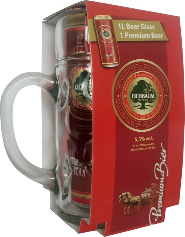 Подарочный набор пиво Eichbaum Premium Bier светлое фильтрованное 5.5% 0.95 л x 1 шт + кружка 1 л