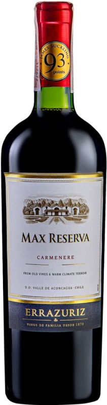 Вино Errazuriz Max Reserva Carmenere красное сухое 0.75 л 14.5%