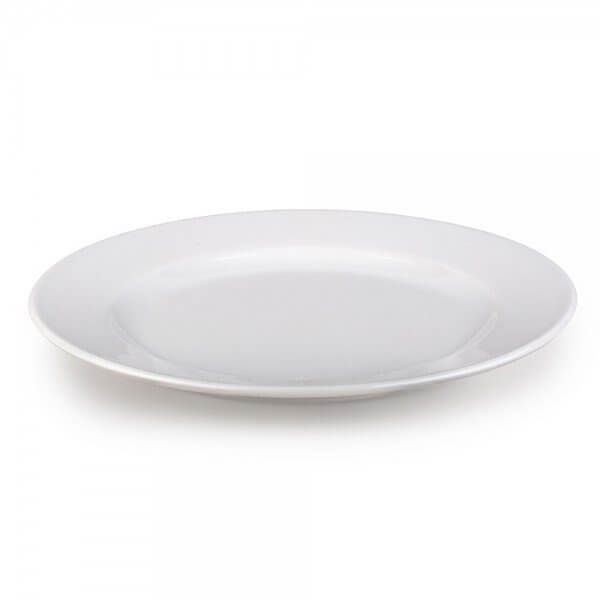 Тарелка обеденная мелкая с широким бортом Farn 24.5 см Белая