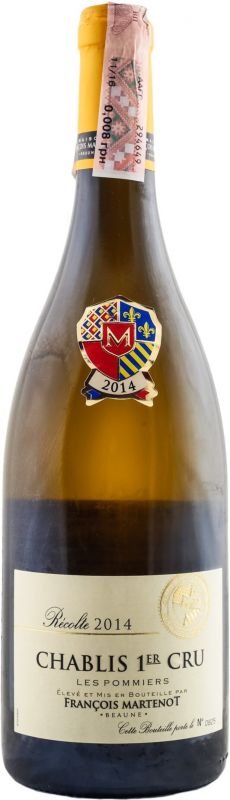 Вино Francois Martenot Chablis Les Marouettes Bourgogne белое сухое 0.75 л 12.5%