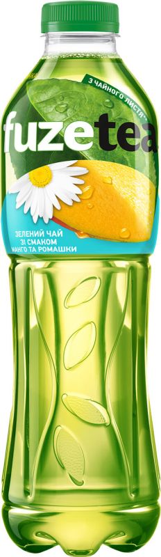 Упаковка холодного зеленого чая Fuzetea со вкусом манго и ромашки 1 л х 6 бутылок
