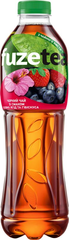 Упаковка холодного черного чая Fuzetea со вкусом лесных ягод и гибискуса 1 л х 6 бутылок