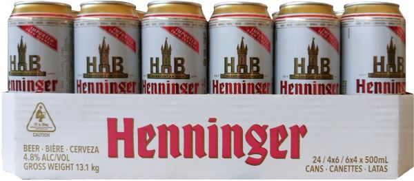 Упаковка пива Henninger Lager светлое фильтрованное 4.8% 0.5 л x 24 шт