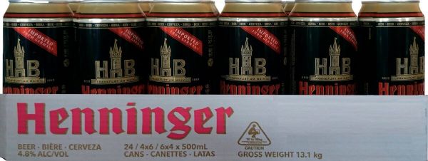 Упаковка пива Henninger Schwarzbier темное фильтрованное 4.8% 0.5 л x 24 шт